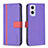 Leather Case Stands Flip Cover Holder B13F for OnePlus Nord N20 5G Purple