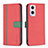 Leather Case Stands Flip Cover Holder B13F for OnePlus Nord N20 5G Red