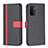 Leather Case Stands Flip Cover Holder B13F for OnePlus Nord N200 5G Black