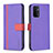 Leather Case Stands Flip Cover Holder B13F for OnePlus Nord N200 5G Purple