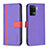 Leather Case Stands Flip Cover Holder B13F for Oppo A94 4G Purple