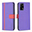 Leather Case Stands Flip Cover Holder B13F for Oppo A95 4G Purple