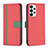 Leather Case Stands Flip Cover Holder B13F for Samsung Galaxy A23 5G Red