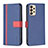 Leather Case Stands Flip Cover Holder B13F for Samsung Galaxy A33 5G Blue