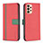 Leather Case Stands Flip Cover Holder B13F for Samsung Galaxy A33 5G Red