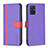 Leather Case Stands Flip Cover Holder B13F for Samsung Galaxy A51 4G Purple