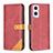Leather Case Stands Flip Cover Holder B14F for OnePlus Nord N20 5G Red