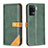 Leather Case Stands Flip Cover Holder B14F for Oppo A94 4G Green