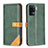 Leather Case Stands Flip Cover Holder B14F for Oppo F19 Pro Green