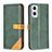 Leather Case Stands Flip Cover Holder B14F for Oppo Reno7 Lite 5G Green