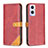 Leather Case Stands Flip Cover Holder B14F for Oppo Reno8 Z 5G Red