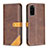 Leather Case Stands Flip Cover Holder B14F for Samsung Galaxy S20 Brown