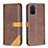 Leather Case Stands Flip Cover Holder B14F for Samsung Galaxy S20 Plus 5G Brown