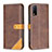 Leather Case Stands Flip Cover Holder B14F for Vivo Y11s