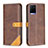 Leather Case Stands Flip Cover Holder B14F for Vivo Y21