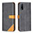 Leather Case Stands Flip Cover Holder B14F for Vivo Y30 Black