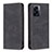 Leather Case Stands Flip Cover Holder B15F for Oppo A56S 5G Black