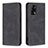 Leather Case Stands Flip Cover Holder B15F for Oppo A74 4G Black