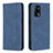 Leather Case Stands Flip Cover Holder B15F for Oppo A74 4G Blue