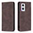 Leather Case Stands Flip Cover Holder B15F for Oppo Reno7 Z 5G Brown