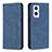Leather Case Stands Flip Cover Holder B15F for Oppo Reno8 Lite 5G Blue