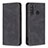 Leather Case Stands Flip Cover Holder B15F for Samsung Galaxy A21 Black