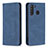 Leather Case Stands Flip Cover Holder B15F for Samsung Galaxy A21 Blue