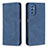 Leather Case Stands Flip Cover Holder B15F for Samsung Galaxy M52 5G Blue