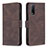 Leather Case Stands Flip Cover Holder B15F for Vivo Y11s Brown