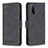Leather Case Stands Flip Cover Holder B15F for Vivo Y20 Black