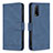 Leather Case Stands Flip Cover Holder B15F for Vivo Y20 Blue