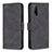 Leather Case Stands Flip Cover Holder B15F for Vivo Y20s Black