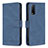 Leather Case Stands Flip Cover Holder B15F for Vivo Y30 Blue