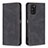 Leather Case Stands Flip Cover Holder B15F for Xiaomi Poco M3 Black