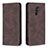 Leather Case Stands Flip Cover Holder B15F for Xiaomi Redmi 9 Prime India Brown
