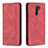 Leather Case Stands Flip Cover Holder B15F for Xiaomi Redmi 9 Prime India Red