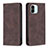 Leather Case Stands Flip Cover Holder B15F for Xiaomi Redmi A1 Brown