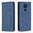 Leather Case Stands Flip Cover Holder B15F for Xiaomi Redmi Note 9 Blue