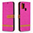 Leather Case Stands Flip Cover Holder B16F for Samsung Galaxy A21s Hot Pink