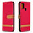 Leather Case Stands Flip Cover Holder B16F for Samsung Galaxy A21s Red