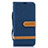 Leather Case Stands Flip Cover Holder B16F for Samsung Galaxy A50 Navy Blue