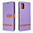 Leather Case Stands Flip Cover Holder B16F for Samsung Galaxy A51 4G Clove Purple