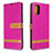 Leather Case Stands Flip Cover Holder B16F for Samsung Galaxy A71 4G A715 Hot Pink