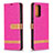 Leather Case Stands Flip Cover Holder B16F for Samsung Galaxy A72 5G Hot Pink