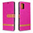 Leather Case Stands Flip Cover Holder B16F for Samsung Galaxy M40S Hot Pink