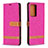 Leather Case Stands Flip Cover Holder B16F for Samsung Galaxy Note 20 Ultra 5G Hot Pink