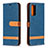 Leather Case Stands Flip Cover Holder B16F for Samsung Galaxy S20 Lite 5G Navy Blue