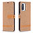 Leather Case Stands Flip Cover Holder B16F for Xiaomi Poco F3 5G Gold