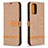 Leather Case Stands Flip Cover Holder B16F for Xiaomi Poco M5S Gold