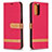 Leather Case Stands Flip Cover Holder B16F for Xiaomi Redmi Note 10 4G Red